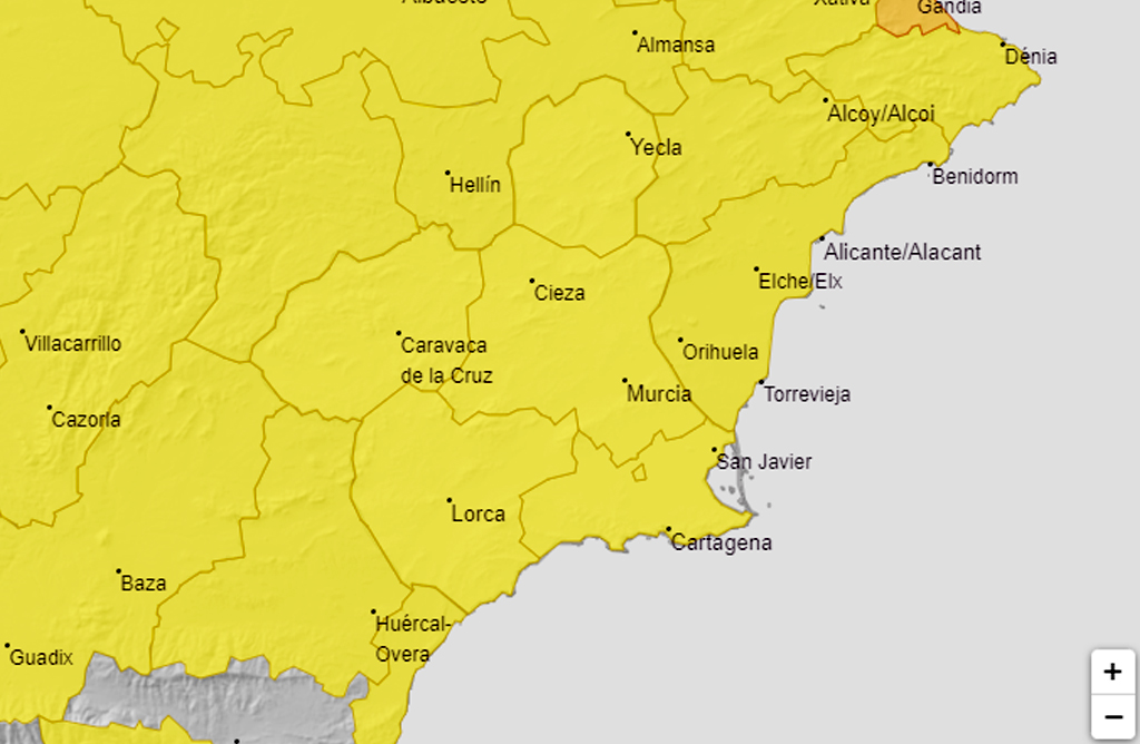 La Región, en alerta amarilla por lluvias para mañana